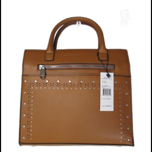 FRENCH CONNECTION Nova Crossbody Honey Bronze Top Handle Back Pocket Studs 407 - Picture 1 of 9
